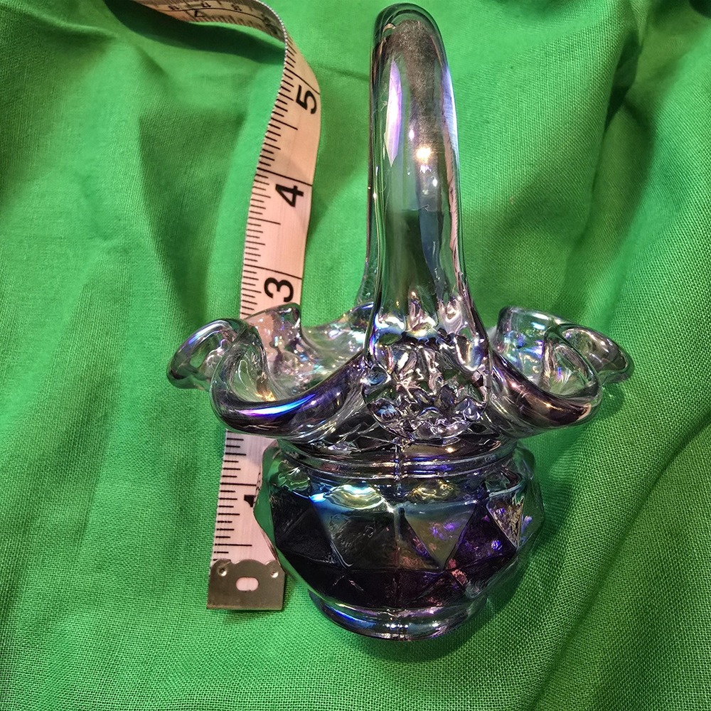 Vintage‎ Fenton Hand blown Glass basket